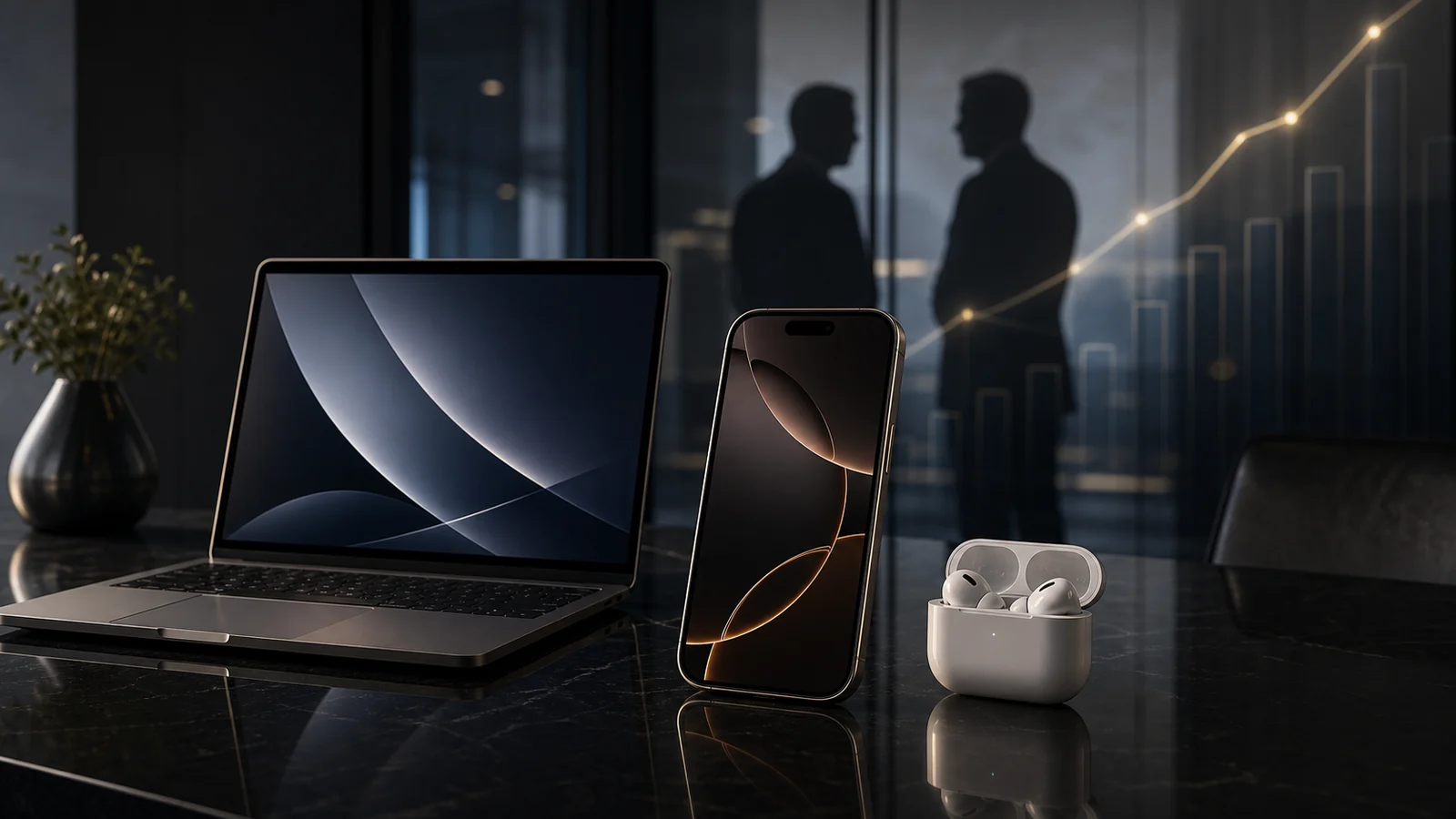 Apple finansal sonuçlarını ve yönetim geçişini anlatan temsili görsel