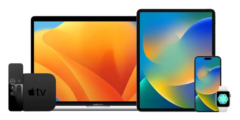 Apple Produkt-Ökosystem mit iPhone, Mac, Apple Watch und AirPods