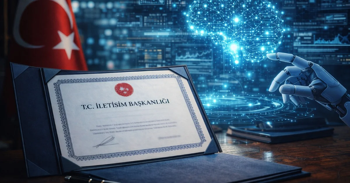 İletişim Başkanlığı yapay zekâ projeleri için başarı belgesi duyurusu ve dijital teknoloji temsili