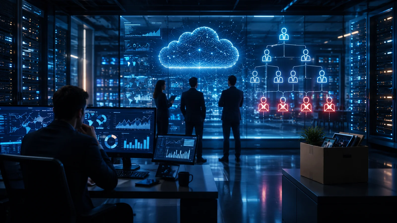 Panel de Cloudflare con métricas de ingresos, agentes de IA y recorte de plantilla