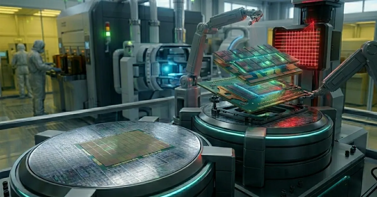 Procesador AMD EPYC Venice frente a racks de centro de datos para ilustrar la producción en 2 nm de TSMC