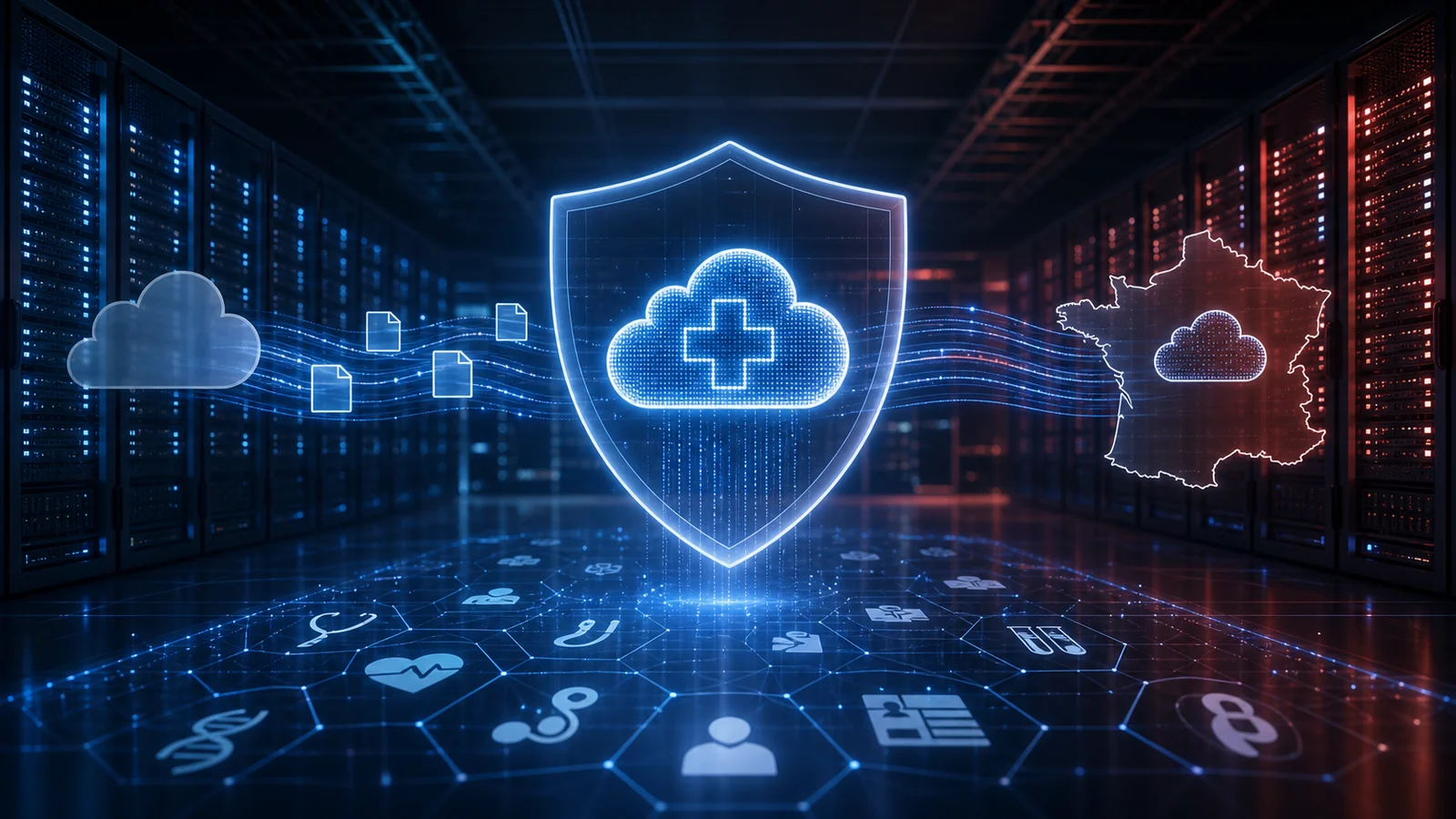 Données de santé françaises hébergées par Scaleway dans un cloud souverain sécurisé.