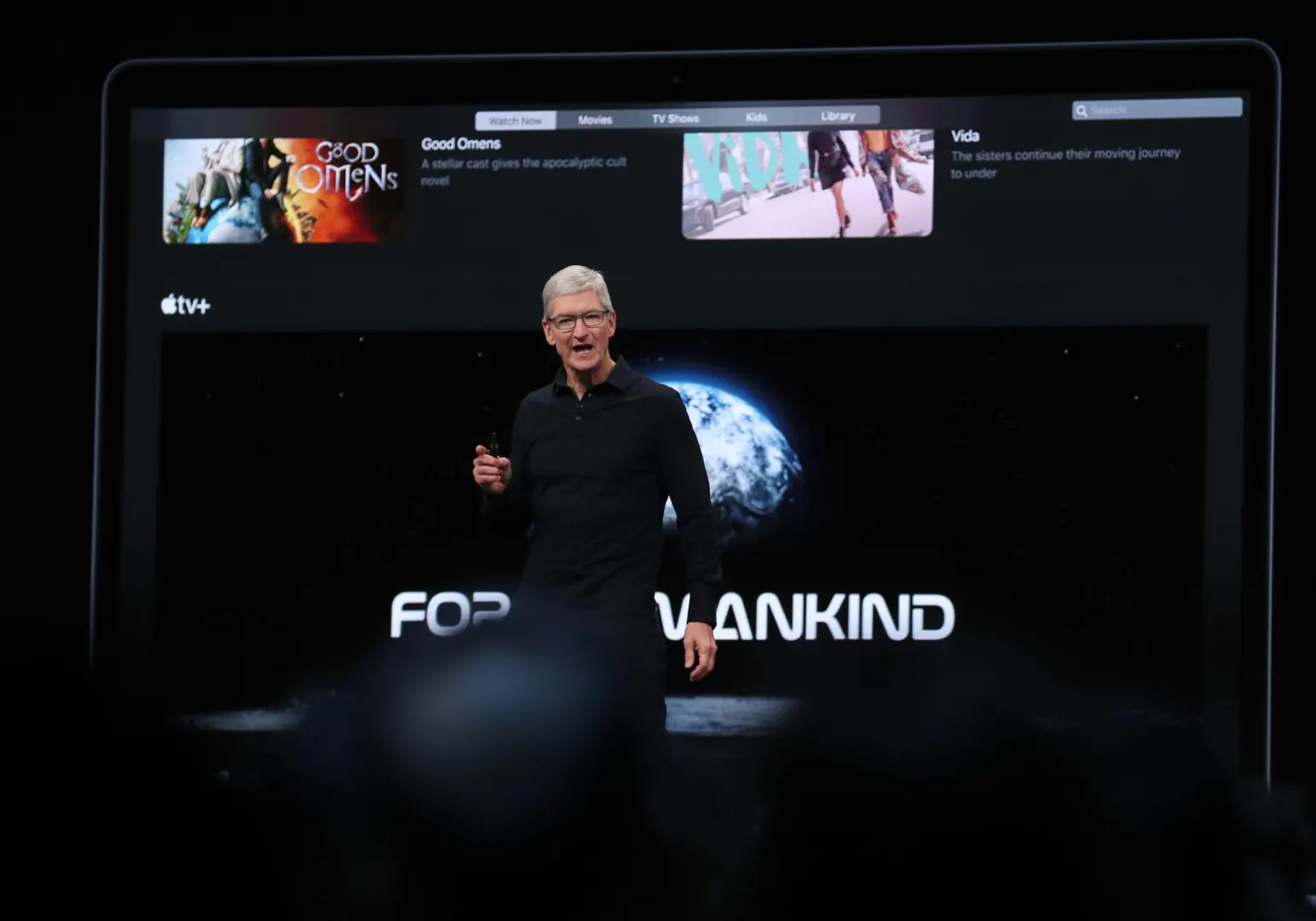 Tim Cook durante una presentación de Apple antes del cambio de CEO