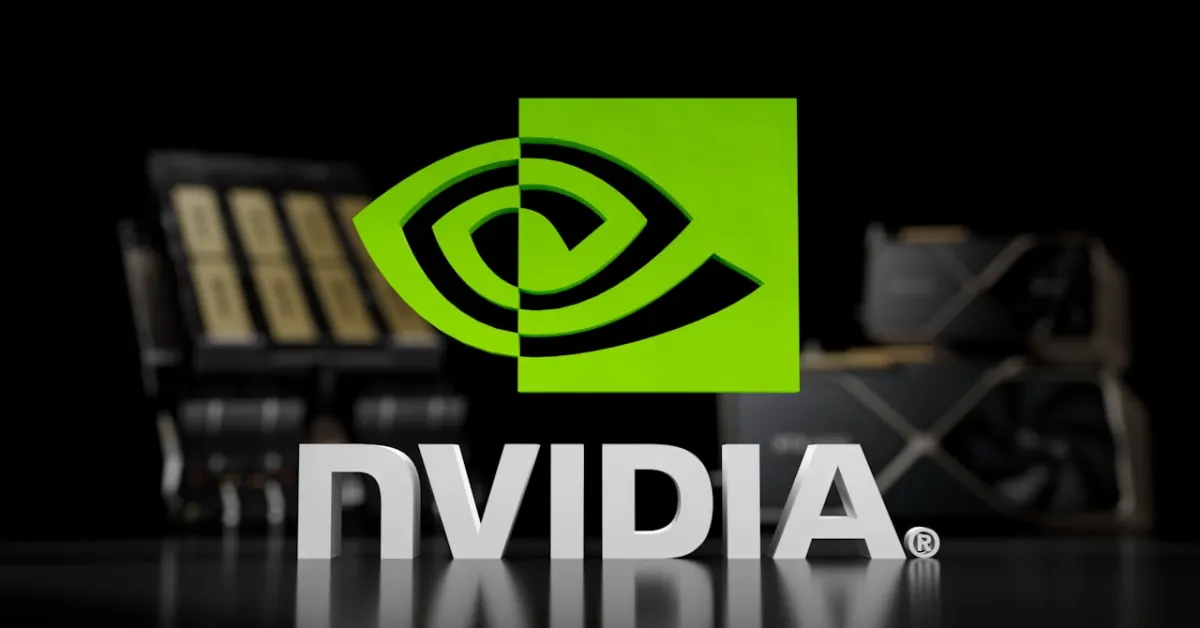 Masanın üzerinde Nvidia logosu sergileniyor.