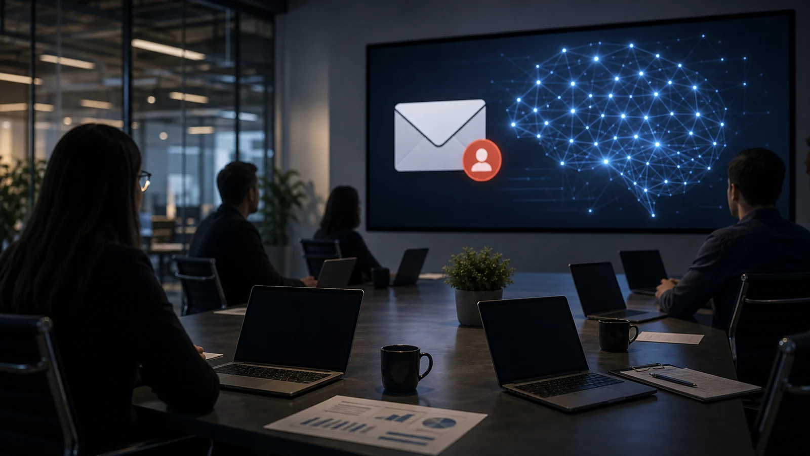 Oficina de Meta con empleados revisando una reestructuración vinculada a la inteligencia artificial