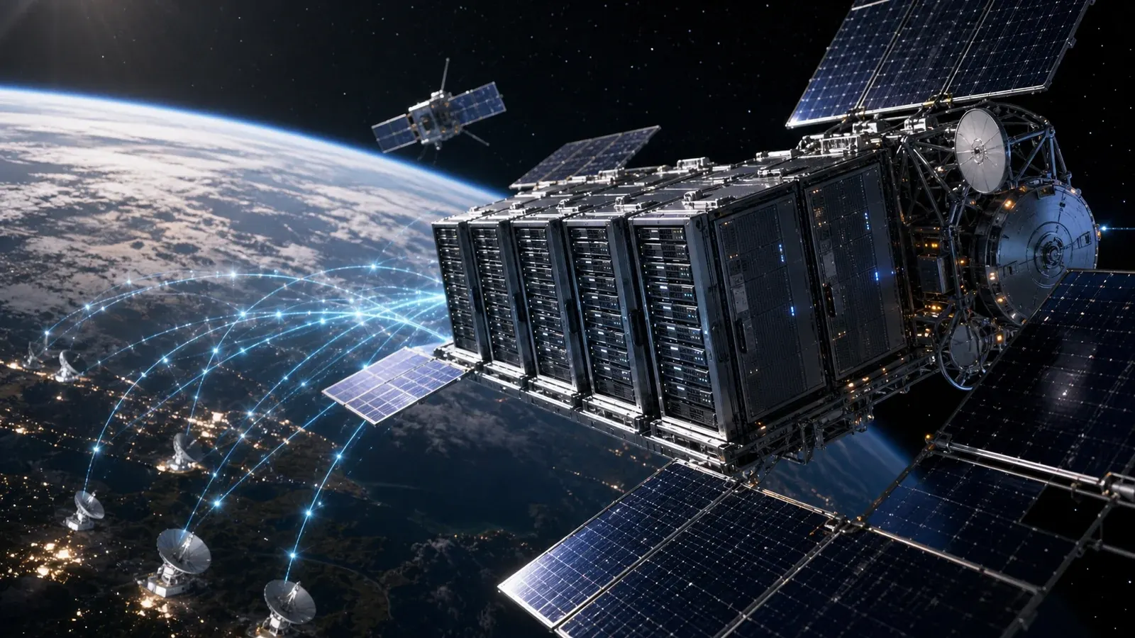 Cohete de SpaceX que representa centros de datos orbitales de IA
