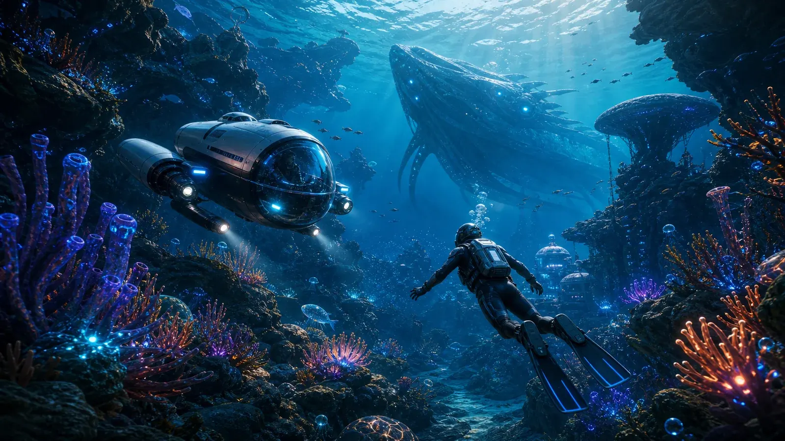 Subnautica 2 en accès anticipé avec exploration sous-marine futuriste.