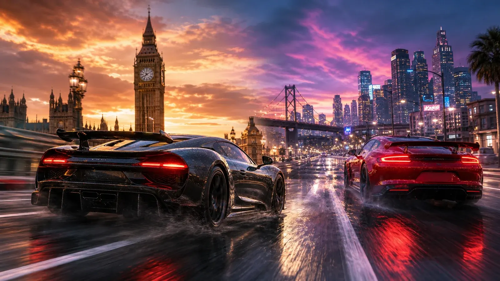 Racing Master Global-Release mit Sportwagen auf Rennstrecke für iOS und Android.
