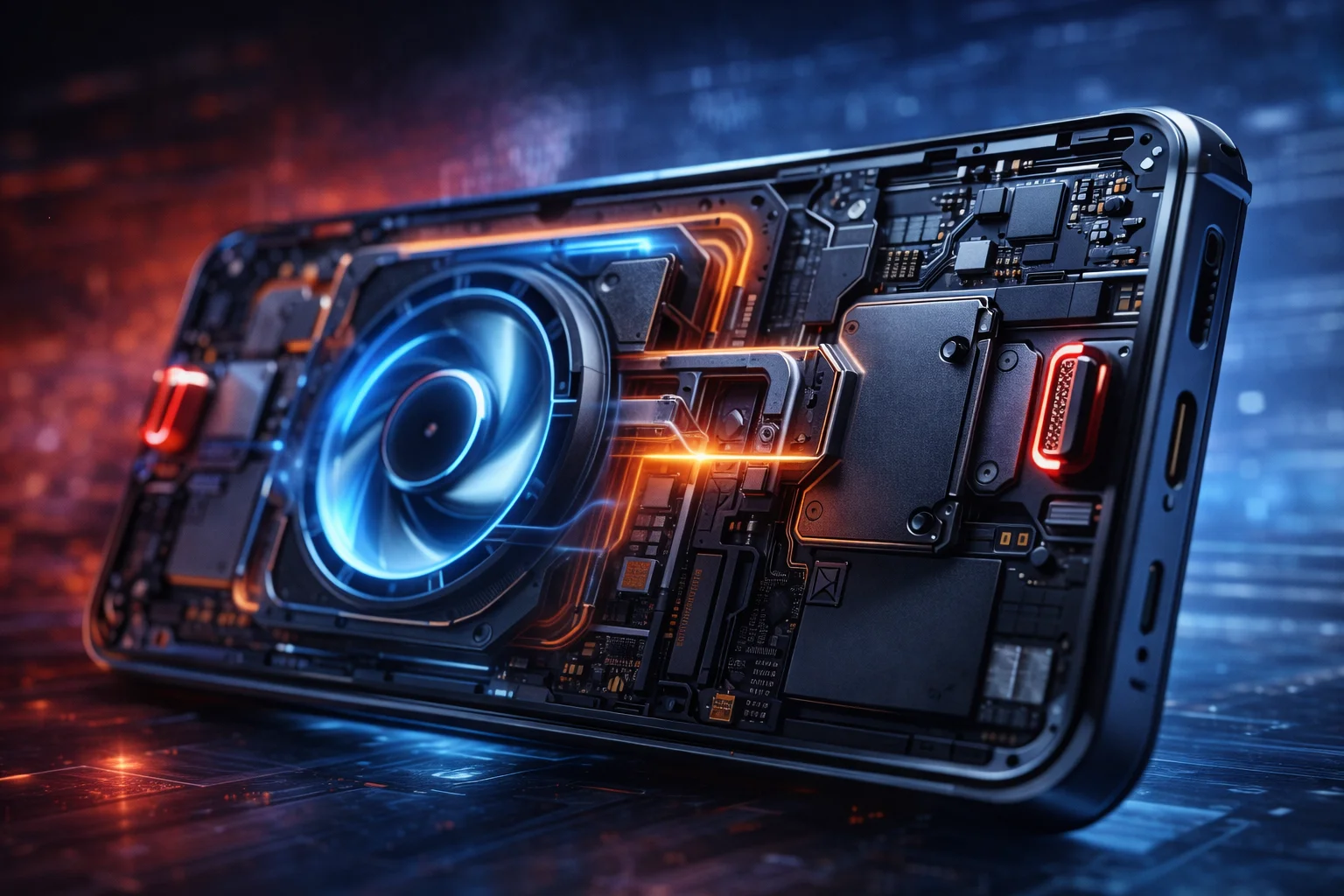 Gaming smartphone internal cooling system and trigger buttons hardware detail