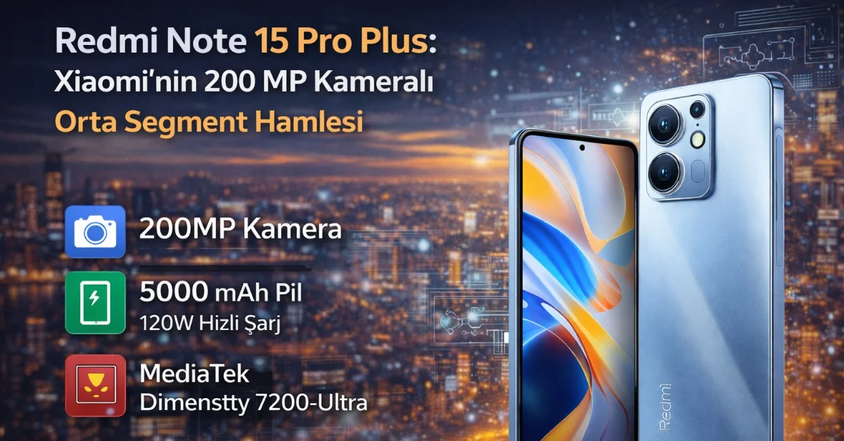 Redmi Note 15 Pro Plus: 200 MP Kamera ve Uzun Pil Ömrü