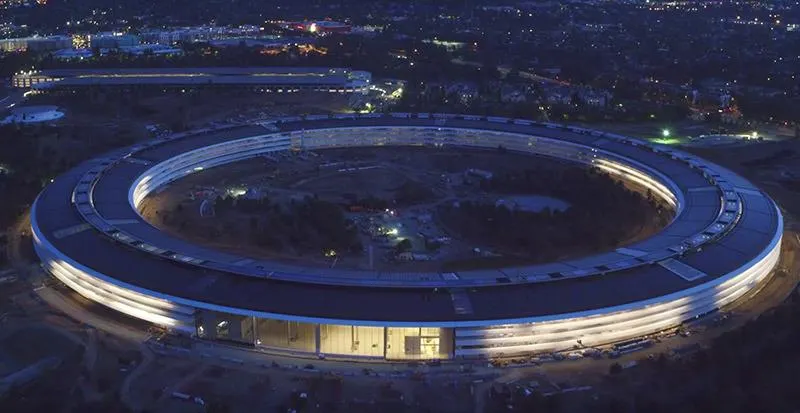 Apple Park Hauptsitz in Cupertino aus der Luft