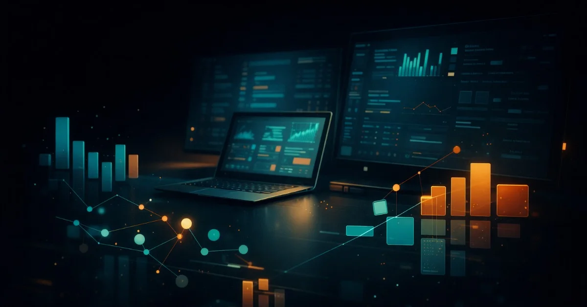 software team metrics and business value mismatch abstract visualization