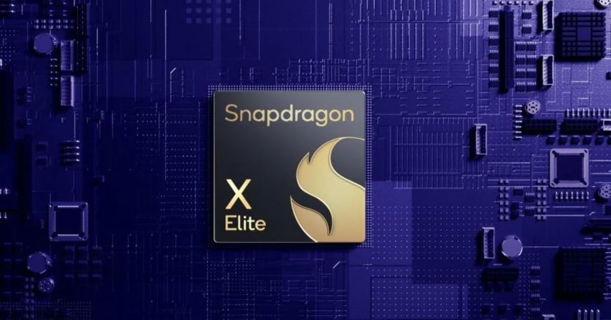 Procesador Snapdragon X Elite integrado en un portátil moderno con capacidades de inteligencia artificial